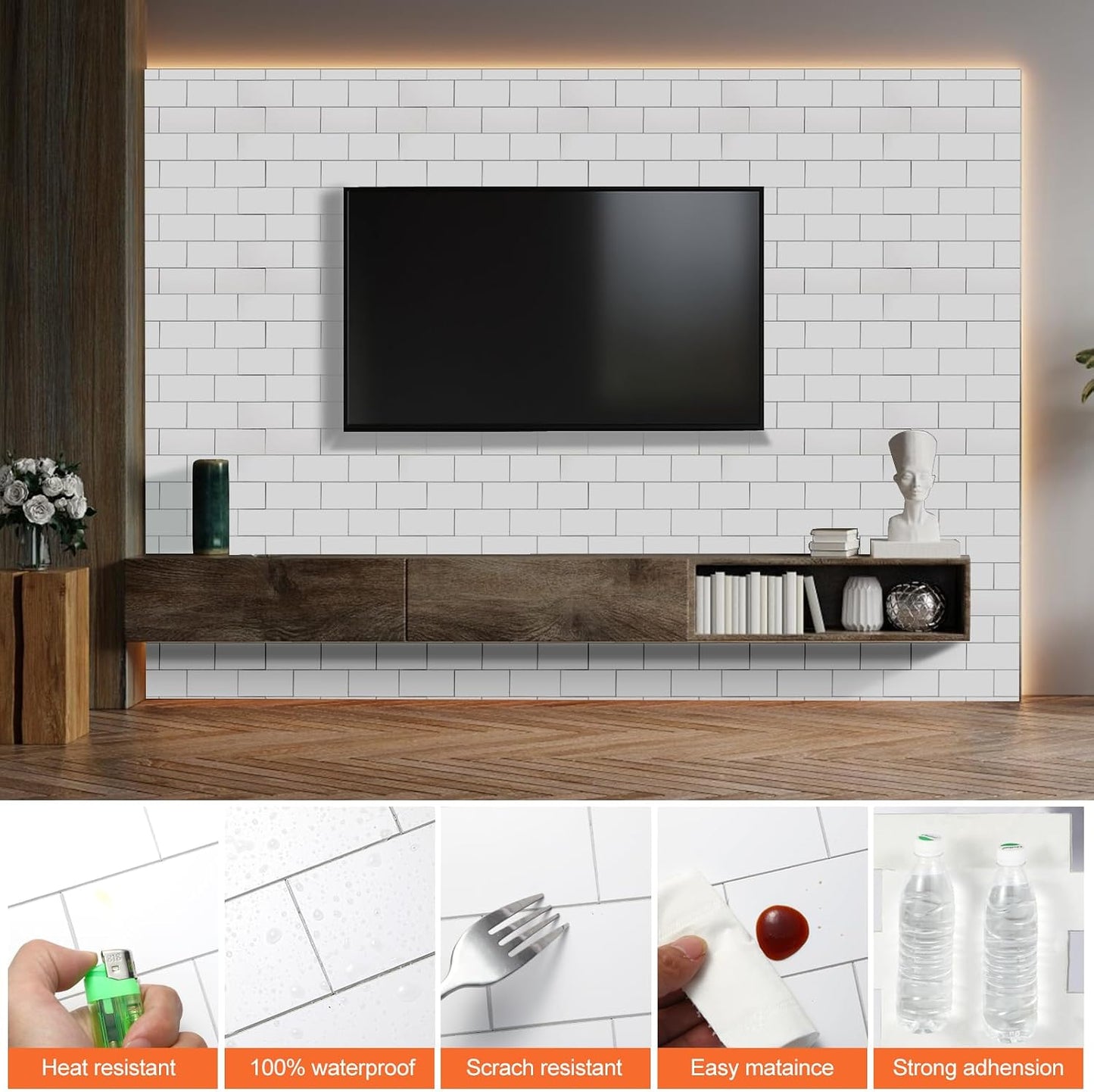 2026 New Upgrade Peel and Stick Backsplash Tile, Peel and Stick 11.34" X 11.57" Wall Tile for Kitchen, Bathroom, Fireplace, Laundry (Beige Ecru, 10 Packs)