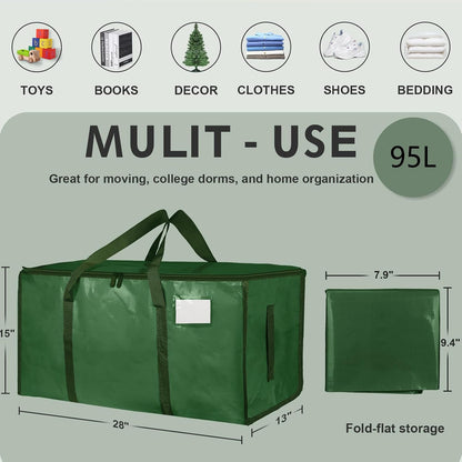 8 Pack-Extra Large Heavy Duty Moving Bags - Waterproof Storage Totes with Handles & Zippers, Foldable for College Dorm, Storage (Clear)