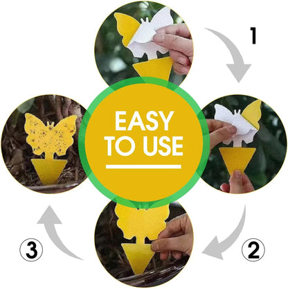 58 Pack Yellow Sticky Gnat Traps for Plants - Fungus Gnat Killer, Fruit Fly Traps for Indoors, Gnat Sticky Traps for Plants, Family Friendly Design, Sunflower + Butterfly Shapes