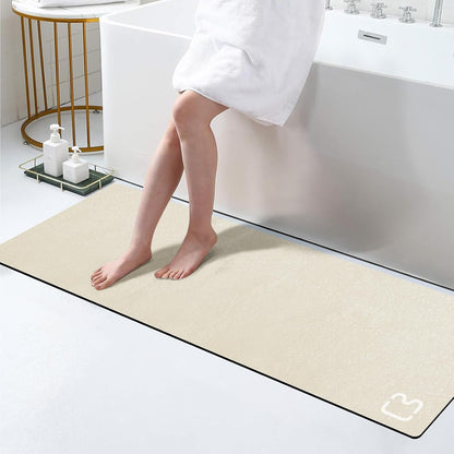 Diatomaceous Earth Bath Mat Rugs Super Absorbent Diatomite Stone Bath Mat Non Slip Quick Dry Thin Bathroom Mat Fit Under Door, Floor Rugs in Front of Bathtub, Shower Room, Sink,15.7"x23.6", Grey