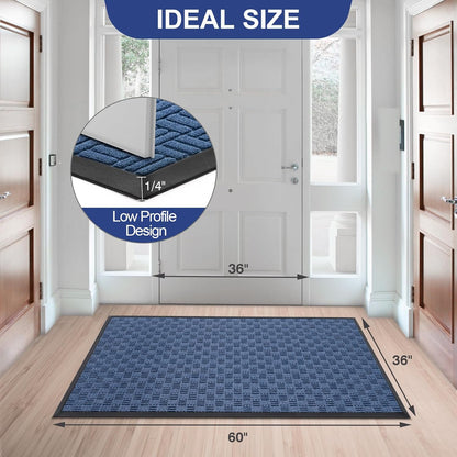 Mibao Front Door Mat, Heavy Duty Durable Welcome Mat for Outdoor Indoor, Dirt Trapper Waterproof Super Absorbent Door Mat for Entryway Outside Patio Porch, 29.5" x 17", Grey