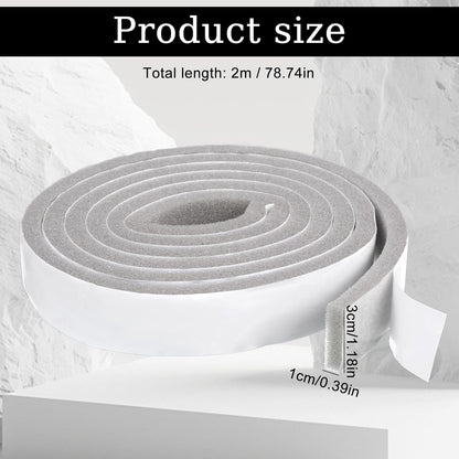 Weather Stripping Door Seal Strip, Self Adhesive Foam Tape Weatherstrip, Door Soundproofing Weatherproof Insulation Closed Cell Tape for Doors, Windows, Air Conditioners (1.2"x 0.4"x 2.18 Ft, Grey)