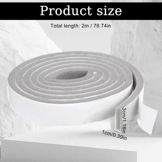 Weather Stripping Door Seal Strip, Self Adhesive Foam Tape Weatherstrip, Door Soundproofing Weatherproof Insulation Closed Cell Tape for Doors, Windows, Air Conditioners (1.2"x 0.4"x 2.18 Ft, Grey)