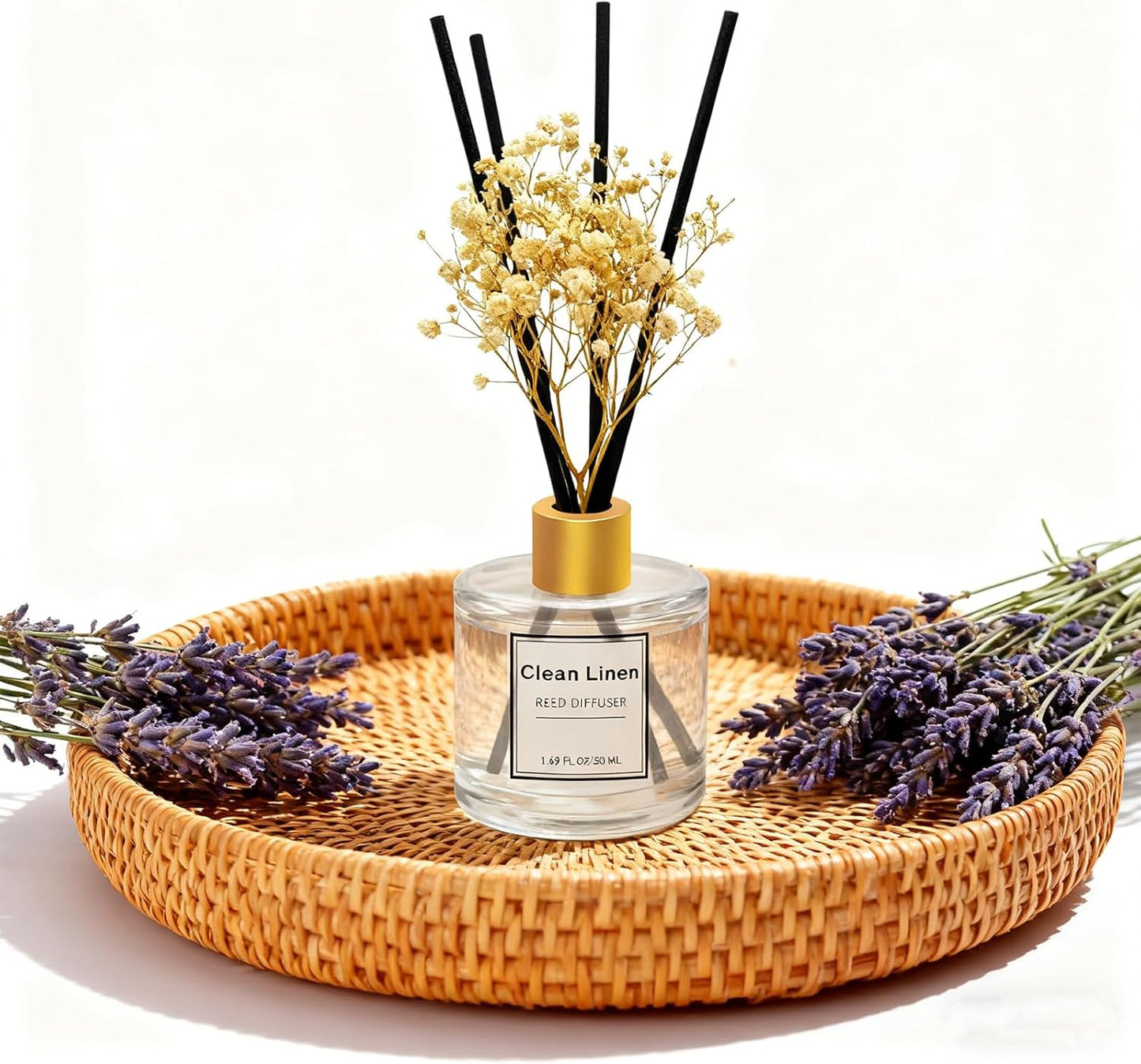 Reed Diffuser Set of 3 Pack,Clean Linen,Eucalyptus & Mint,Ocean Scented Oil Diffuser with 4 Sticks,Reed Diffusers for Home,Living Room,Bathroom Air Freshener Diffuser,50ml x 3