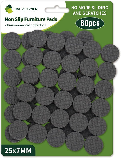 Non Slip Furniture Pads 36 PCS 1'' Square - Anti Slip Furniture Pads - Self Adhesive Rubber Feet Furniture Feet - Chair Leg Floor Protectors - Keep Furniture in Place