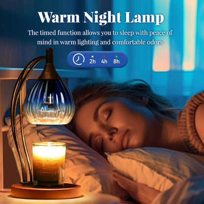Candle Warmer Lamp with Timer Dimmer - Electric Light Wax Warmer for Jar Candles - Lamp with 2 Bulbs, Unique Birthday Gifts for Women Mom House Warming Gifts New Home Decor