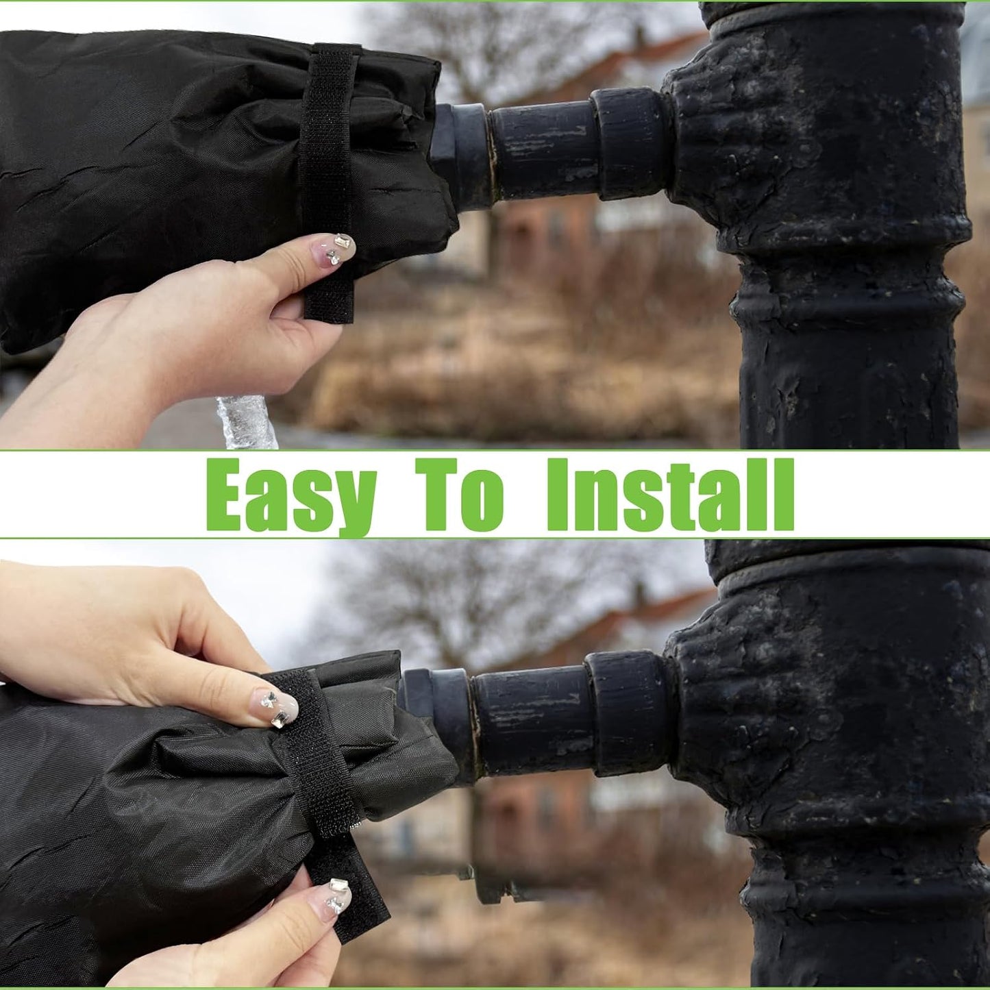 4 Packs 5.5 x 7.9 Inch Outdoor Faucet Cover for Winter,Water Socks Freeze Protection,Reusable Waterproof Anti-Freeze Faucet Socks