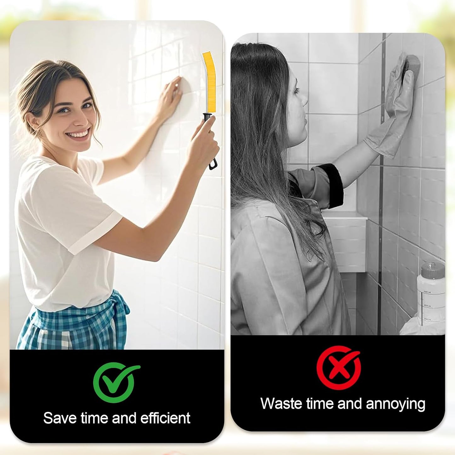 3 PCS Cleaning Gap Brush Set Narrow Crevice Scrub Brush with Stiff Bristles Handle Detail Cleaning Brushes for Home,White,Yellow,Red