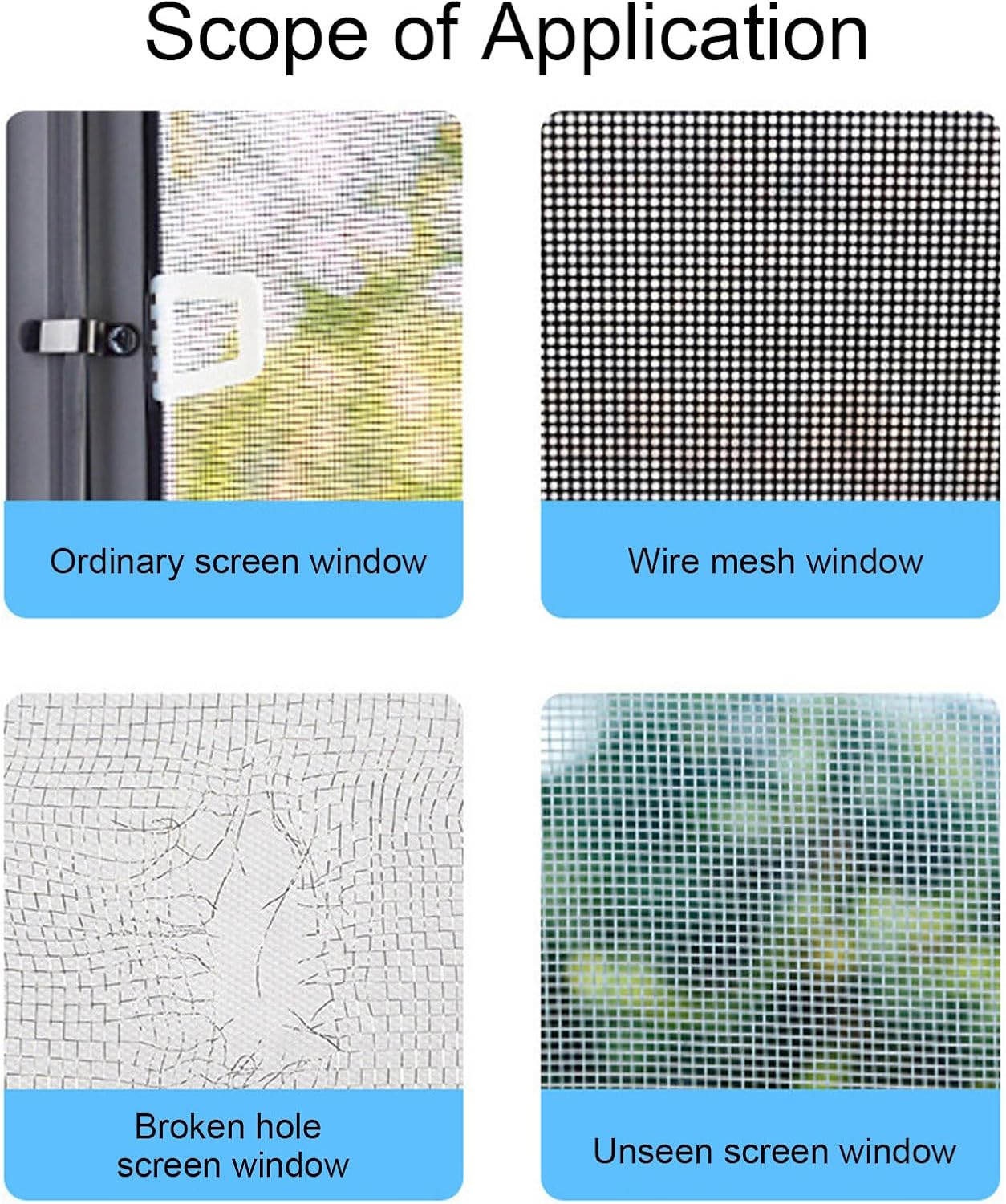 FTVOGUE Window Screen Repair Tape, 80mm x 9.15m Transparent Self Adhesive Mesh Patch for Mesh Doors Tents Pool Net Car Screens Camping Tarps (Gray)