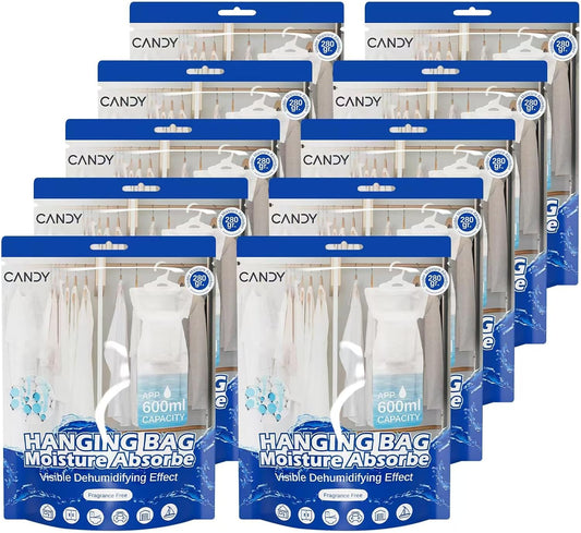 Candy Moisture Absorbes Hanging Packets 10 Pack,Dehumidifier Bags Ideal for Closet Bedroom Bathroom
