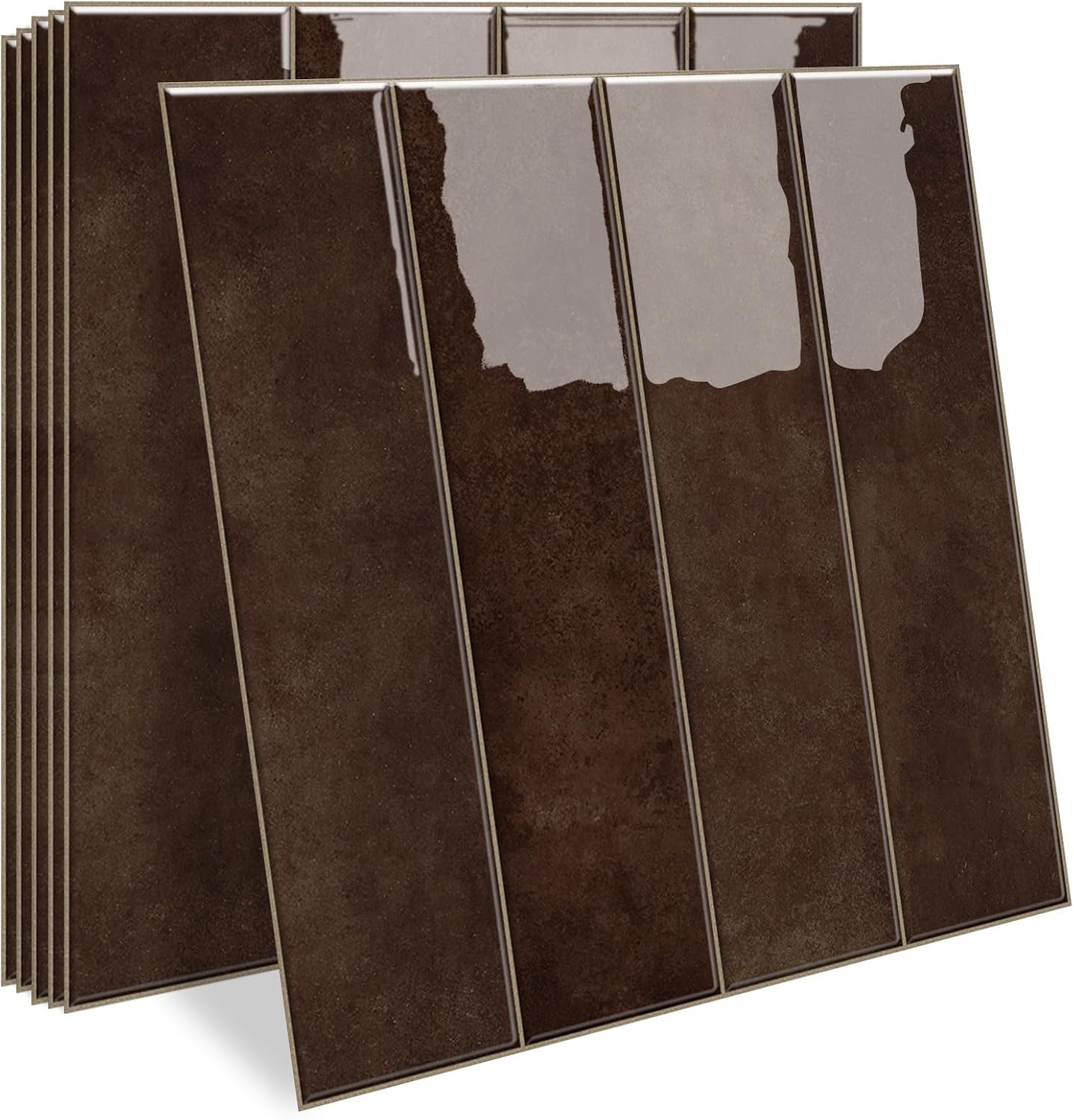 MORCART Peel and Stick Backsplash, 10 Sheets of 11.8"x11.8" - 3D Adhesive Waterproof Wall Tiles for Kitchen, Bathroom, Living Room, Subway Tiles, Gray-Apricot