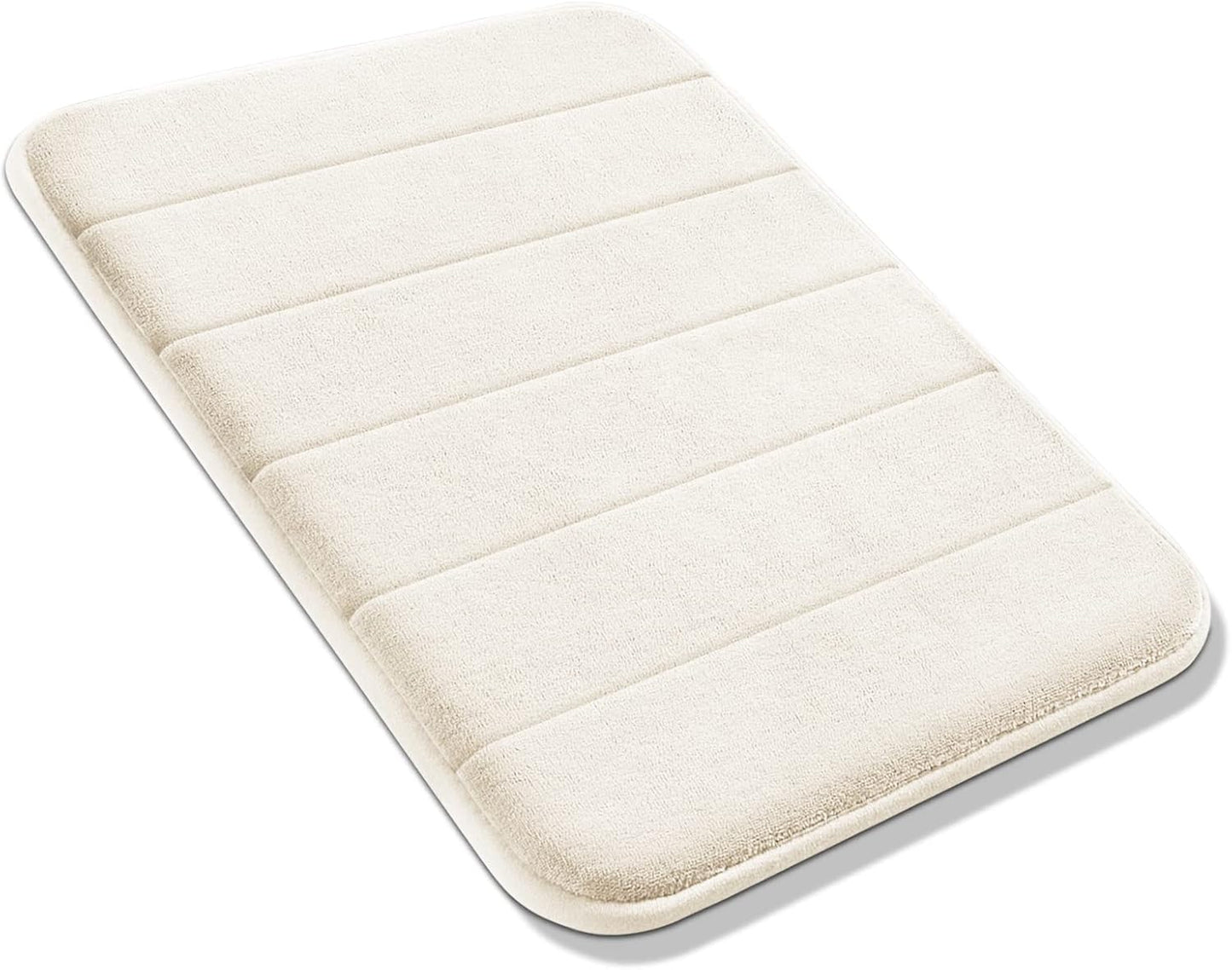 Yimobra Memory Foam Bath Mat, Super Soft Absorbent Bathroom Rug Non Slip, Quick Dry, Machine Washable Floor Carpet for Tub Shower, Home Decor Accessories, 24x17, Grey