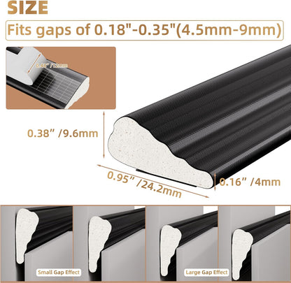 118” Wedge-Shape Foam Window Weather Stripping Door Seal Strip,Soundproofing Frame Winter Insulation Tape for Exterior Front Door,Noise Cancelling Window Inserts,Door Gap Filler Light Blocker,White