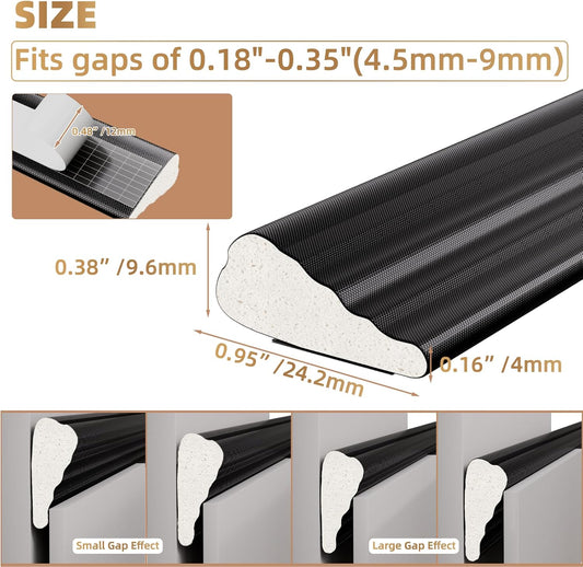 118” Wedge-Shape Foam Window Weather Stripping Door Seal Strip,Soundproofing Frame Winter Insulation Tape for Exterior Front Door,Noise Cancelling Window Inserts,Door Gap Filler Light Blocker,White