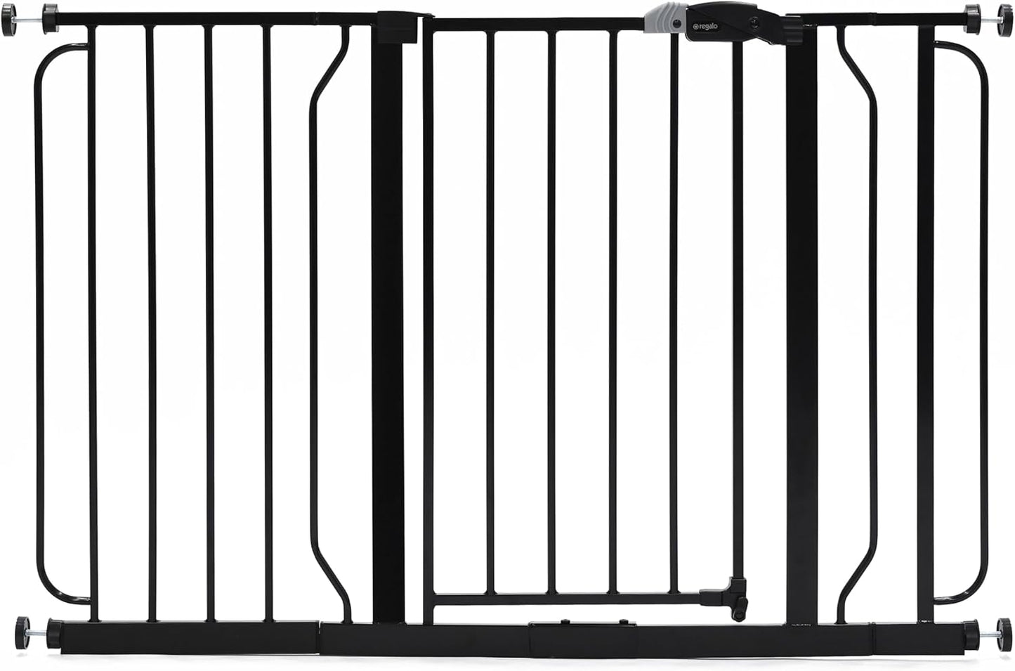 Regalo Safety 29-38.5" Baby Gate for Doorways & Bottom of Stairs, Pressure Mounted Baby Gate with Door for Babies, Toddlers & Pets, Tested & Safe for 30 Years, American Designed, American Owned, White