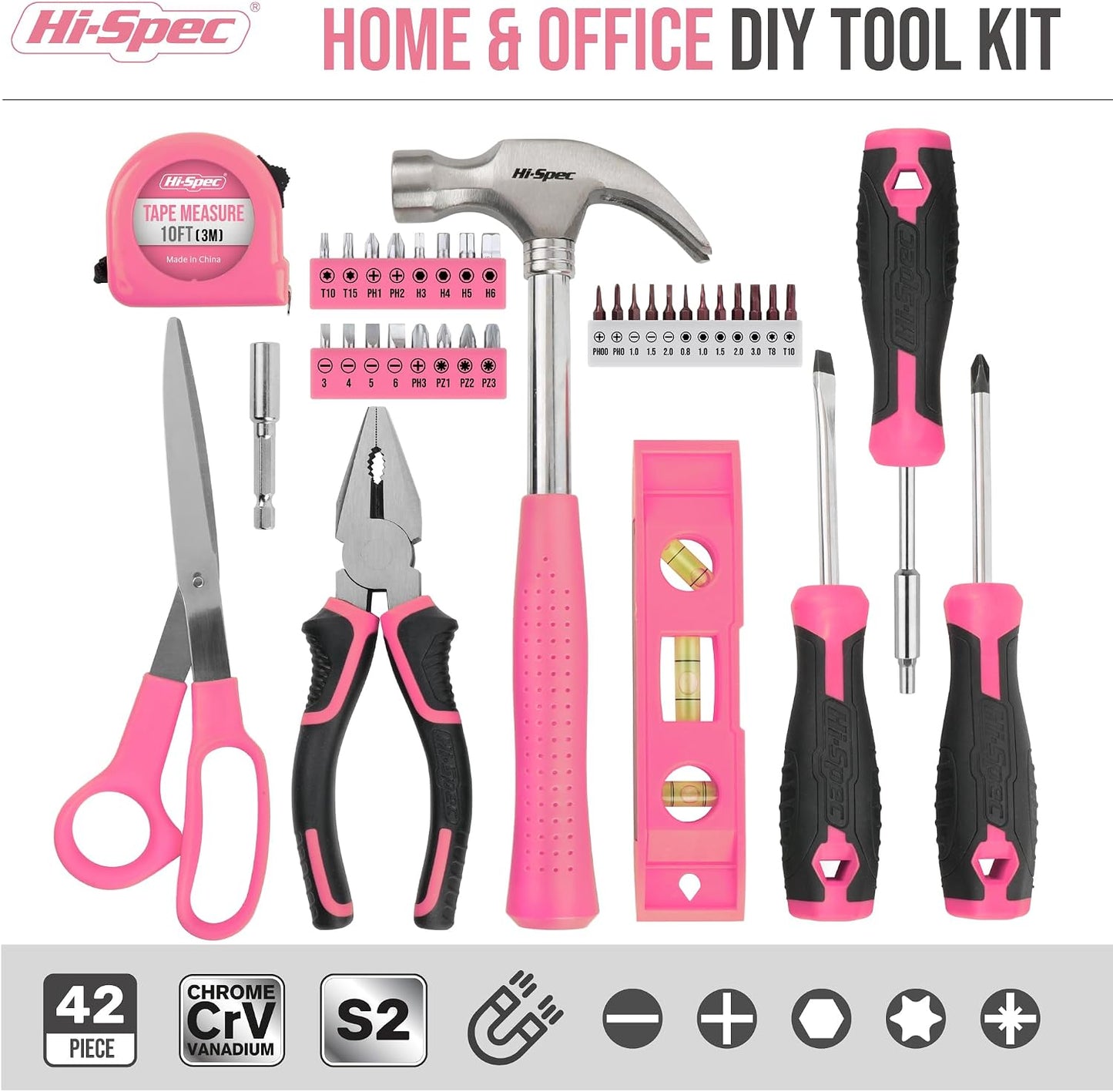 Hi-Spec Tool Kit Yellow 20pc. Small Tool Kit for Home DIY & Office Repairs. Compact and Lightweight Essential Tools in a Portable Book-Sized case.