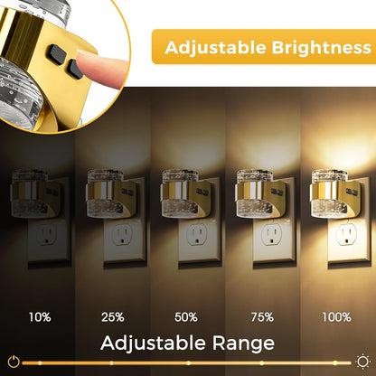 L LOHAS LED Night Light, Bubble Night Lights Plug into Wall,2 Pack 3000K/4000k/5000K Adjustable Color Temperature Night Light,Dimmable Nightlights with Dusk to Dawn Sensor for Rooms Bathroom Hallway