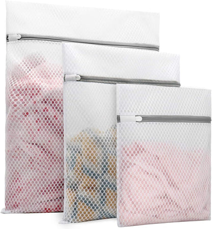Muchfun 3Pcs Durable Honeycomb Mesh Laundry Bags for Delicates 16x20 Inches | (3 Large)