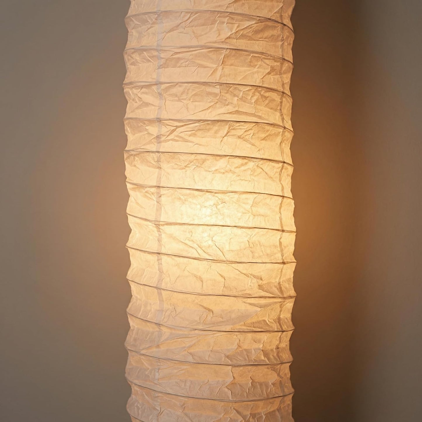 Paper Floor Lamp Shade Replacement, 37-Inches Tall Foldable Floor Light Cover Replacement Japanese Style Rice Paper Lampshade for Bedroom Home Hotel Bedside Desk, White