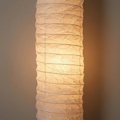 Paper Floor Lamp Shade Replacement, 37-Inches Tall Foldable Floor Light Cover Replacement Japanese Style Rice Paper Lampshade for Bedroom Home Hotel Bedside Desk, White