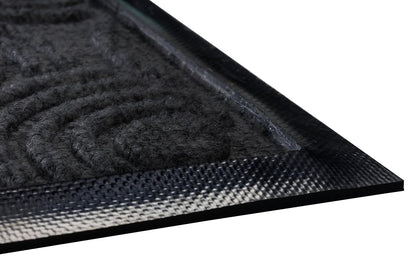 Guardian WGS020304 2' x 3' Indoor/Outdoor Wiper Scraper Floor Mat, Water Guard Spiral Pattern, Rubber Reinforced Ridges Withstand High Traffic, Charcoal