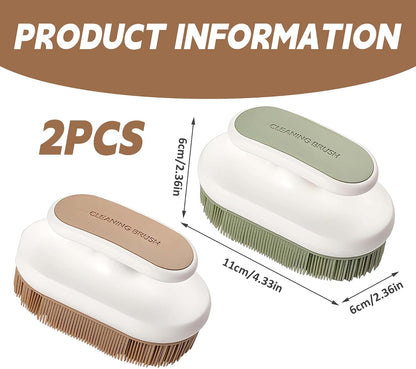 Laundry Scrub Brush 2Pcs Laundry Brush, Soft Bristle PE Clothing Stain with Comfortable Grip for Washing Clothes, Hats, Underwear