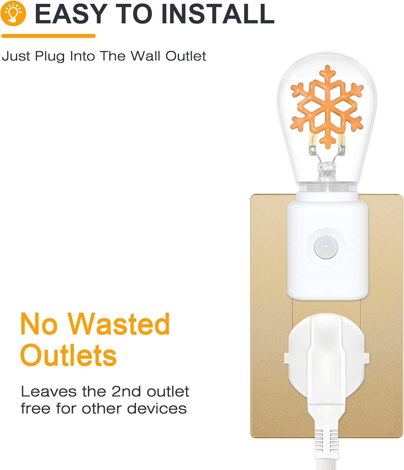LED Motion Sensor Night Light, [1 Pack] Motion Activated Night Light, 2200K Amber, Adjustable Brightness, Motion Sensor Light Indoor Plug in for Nursery, Kids, Bedroom, Bathroom Nightlight