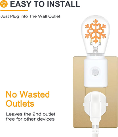 LED Motion Sensor Night Light, [1 Pack] Motion Activated Night Light, 2200K Amber, Adjustable Brightness, Motion Sensor Light Indoor Plug in for Nursery, Kids, Bedroom, Bathroom Nightlight