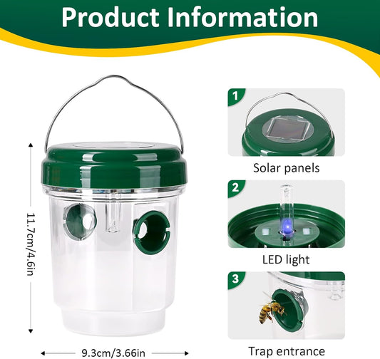 3 Pack Outdoor Hanging Wasp Catcher Reusable Insect Catching Container for Garden Yard Deck