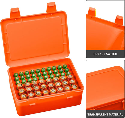 Battery Organizer Storage Box, Garage Case Holder for 24* AA, 30* AAA Batteries (Bag Not Include Batteries Pack) (white)