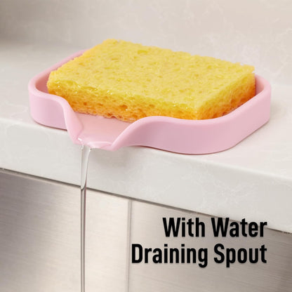 Zulay Kitchen (9x3.5in) Sponge Holder for Kitchen Sink - Flexible Heavy-Duty Multipurpose Sink Caddy - Counter Organizer for Kitchen, Bathroom, Makeup, Trinkets & More! (Grey)