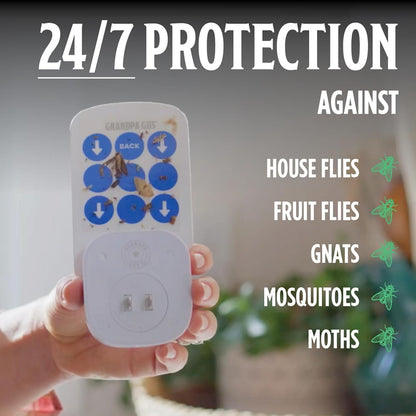 Grandpa Gus’s Indoor Fly Trap Plug-In - UV Light Insect Catcher for Flies, Gnats, Fruit Flies, Mosquitoes & Moths - No Insecticides, Sticky Glue Trap for Kitchen, Garage, Includes 3 Refill Glue Boards