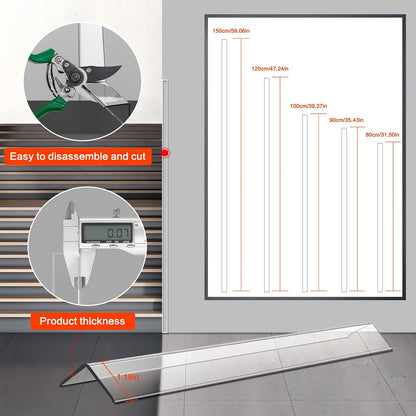Wall Corner Protector, Walls Edge Protector，Self-Adhesive Wall Corner Guards,PVC Double Side Edge Protector， Furniture Stairs Guard (Gray 2PCS 90cm/35.4in)