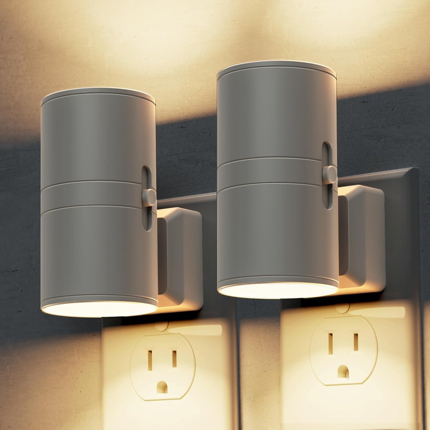 L LOHAS LED Night Light Plug in, Night Lights Plug into Wall, Light Sensor, 0-100LM Soft White 3000K, Dimmable Night Light, Modern Nightlight for Kids Bathroom Hallway Bedroom Kitchen Stairway, 2 Pack