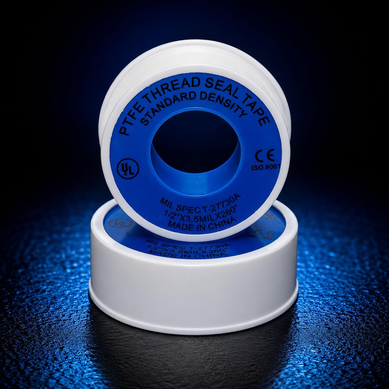 WOD PTST35S Plumbers Pipe Teflon Thread Seal Tape - 1 inch x 520 inch (Case of 50 Rolls) - Leak Proof Sealant for Water, Gas, Oil, Most Chemicals, Hydraulic and High Pressure Lines