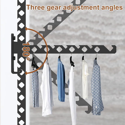 1Pcs Wall Mounted Clothes Drying Rack Aluminum Alloy Laundry Drying Rack with Screws 180°Adjustable Clothes Drying Hanger Rust Resistant Clothes Drying Organizer Rack for Home Dorm