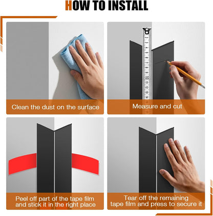 Magicheap 4 Pack Wall Corner Protector, Self Adhesive Corner Protectors for Walls, Easy to Install Edge Guard Strip for Furniture Cabinet Shelf Drywall Baseboard Desk, 17.7in x 1.18in, Clear
