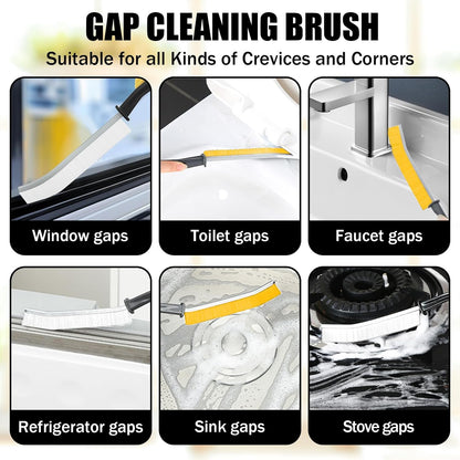 3 PCS Cleaning Gap Brush Set Narrow Crevice Scrub Brush with Stiff Bristles Handle Detail Cleaning Brushes for Home,White,Yellow,Red