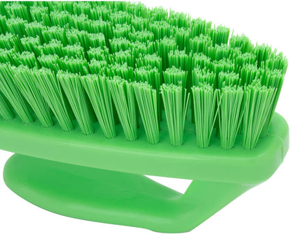 SPARTA Heavy Duty Scrub Brush, Hand Brush with Iron Shape Handle Design for Scrubbing Kitchen Pots and Pans or Bathroom Sink and Shower, 6 Inches, Black, Twin