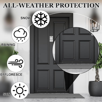 Hicarer 1 Pcs Door Bottom Sweep with Rain Drip 0.5625" W x 2" H x 36" L, Sliver Exterior Door Rain Drip Guard, Bottom Weather Stripping, Mill Finish Aluminum with Vinyl Insert