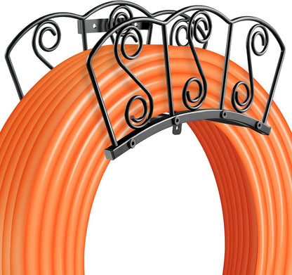 Metal Garden Hose Holder, Heavy Duty Water Hose Hanger, Wall Mounted Hoses Organizer, Hose Reel Stand Rack Hook, Hose Storage hold 150Ft Water Hoses for Outside Yard