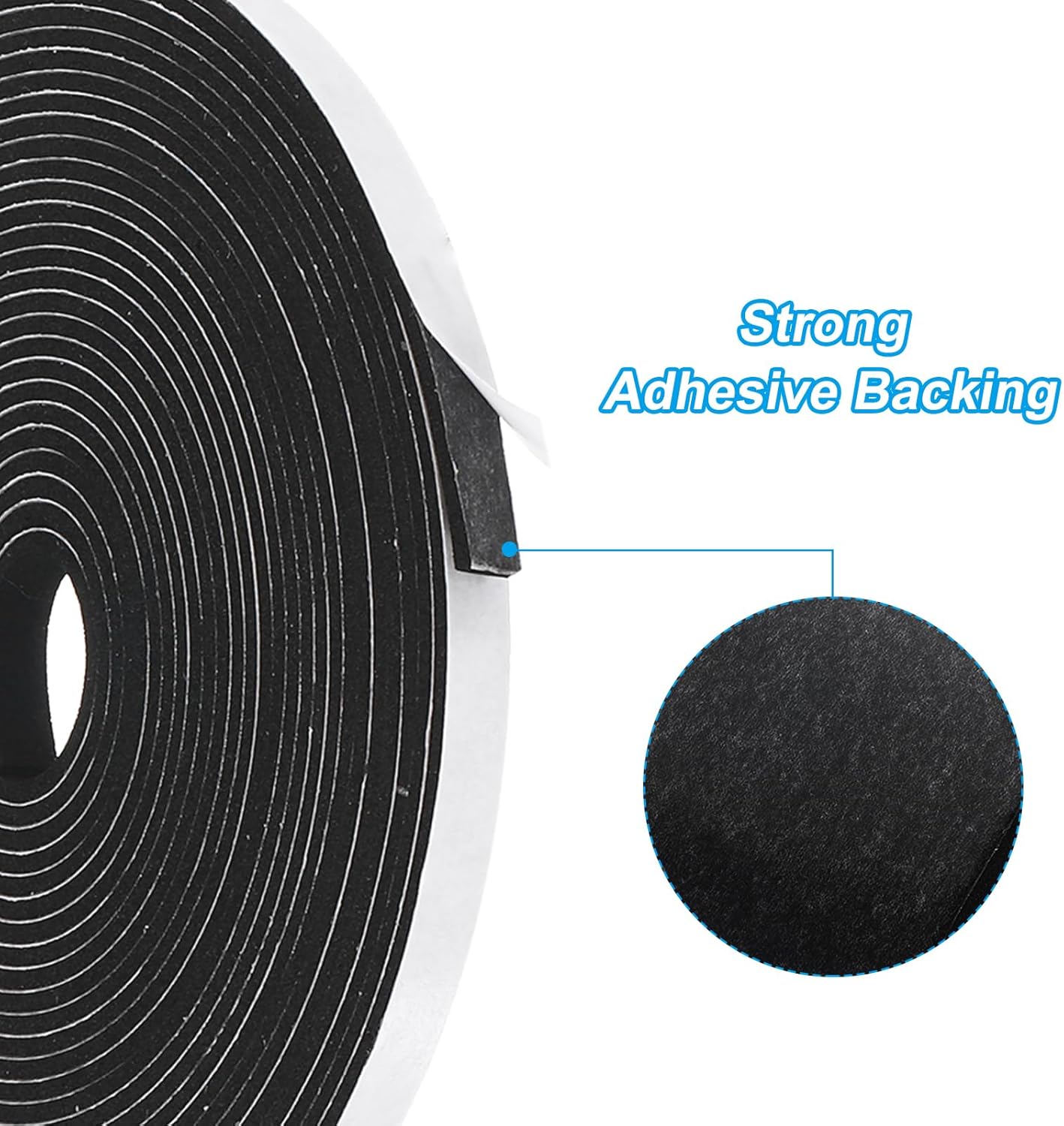 PATIKIL Weather Stripping Door Seal Strip, 3/8 Inch x 1/4 Inch x 32 Ft Self Adhesive Soundproof High Density Foam Tape Insulation for Door Window Air Conditioning, White - Colors A