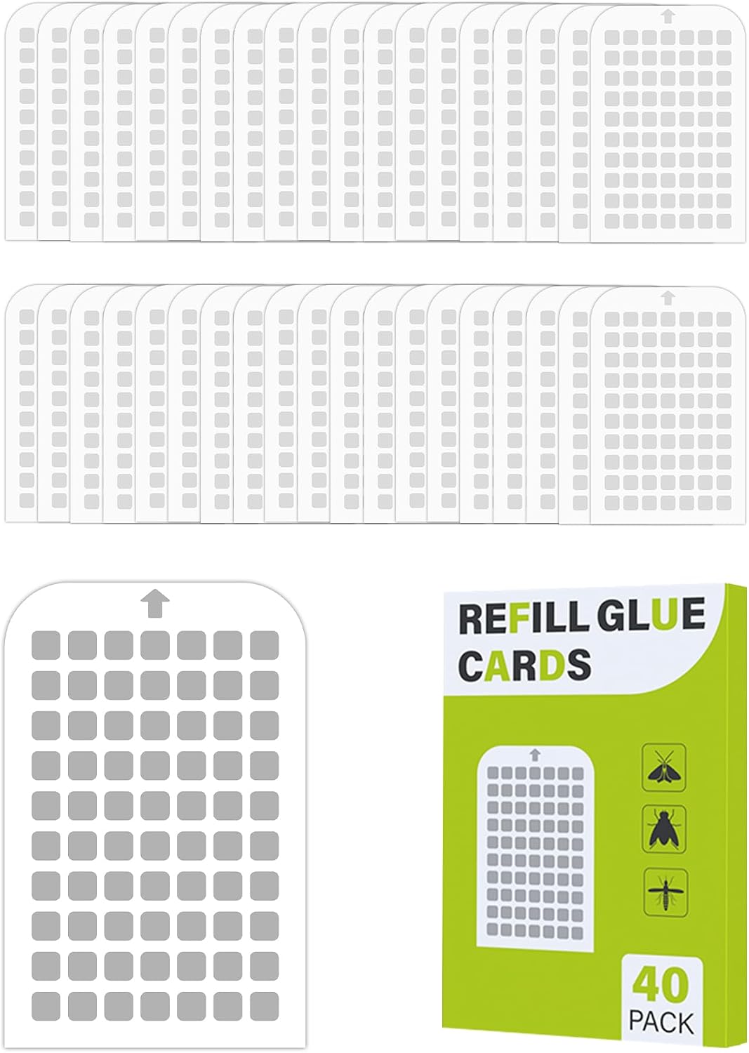 10 Pack Flying Insect Trap Refill Compatible with Mosalogic UVA Fly Insect Trap, Replacement Sticky Glue Cards for Kiwinurse UVLA1001 Plug-in Mosquito Killer Indoor