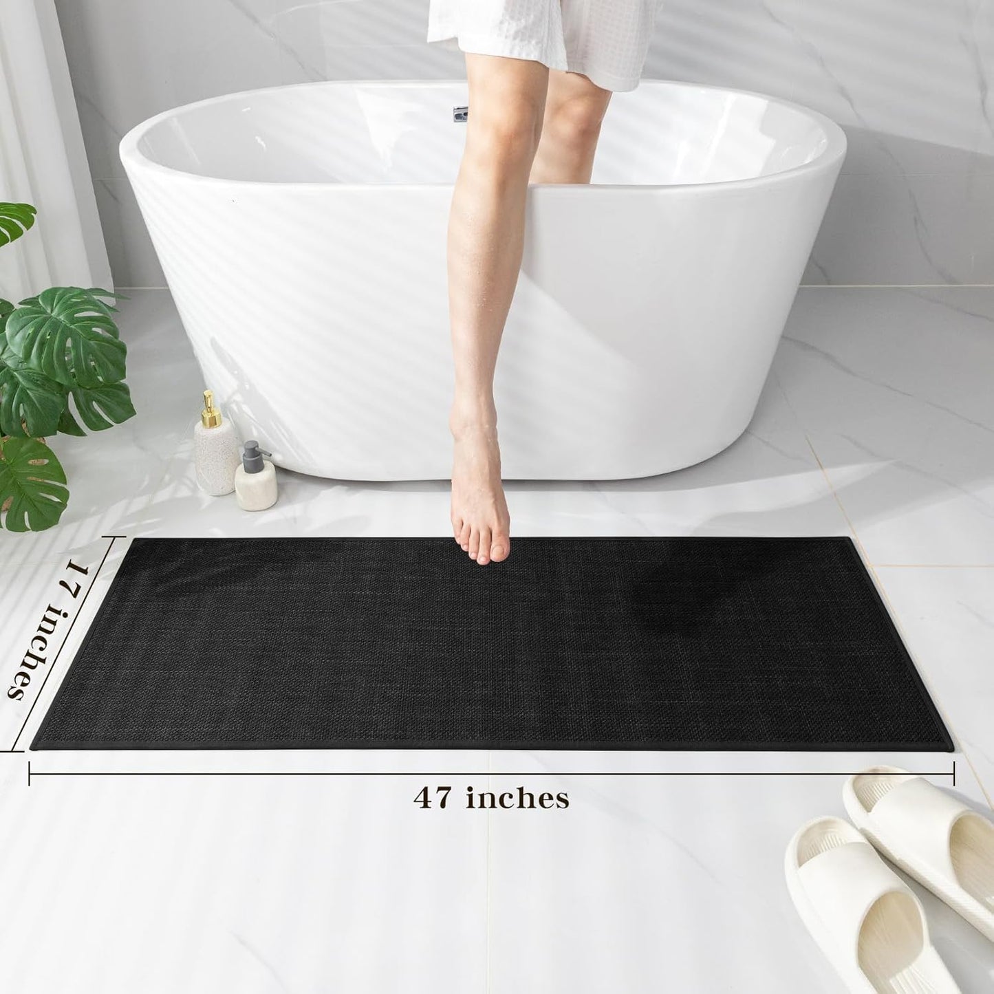 chakme Bathroom Rugs Mat 24x17, Ultra Thin Non Slip Bath Mat Small Quick Dry Absorbent Bath Mat for Bathroom Floor, (Dark Beige, 24"x17")