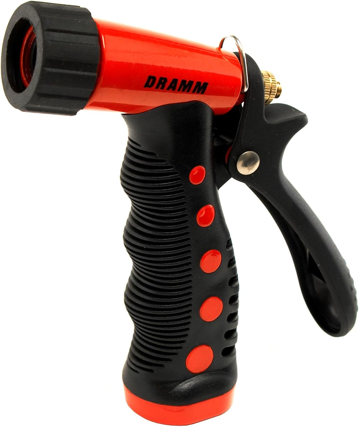 Dramm Revolver Heavy Duty Metal Garden Hose Nozzle – 9 Spray Patterns, High Pressure Jet, Thumb-Control Flow, Ergonomic Grip – Green