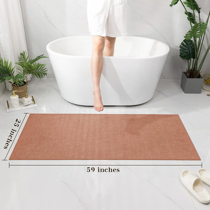 chakme Bathroom Rugs Mat 24x17, Ultra Thin Non Slip Bath Mat Small Quick Dry Absorbent Bath Mat for Bathroom Floor, (Dark Beige, 24"x17")