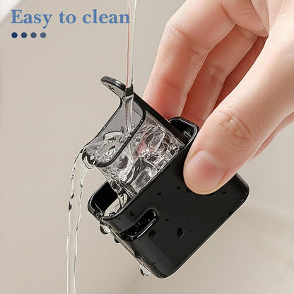 2 PCS Toothbrush Holder Wall Mounted with Cover for Bathroom, Self Adhesive Toothbrush Storage Organizer for Shower, Mini Toothbrush Hanger Rack for Dorm, Cabinet (Black)