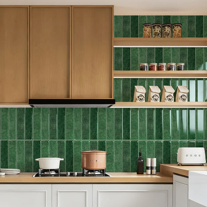 Alwayspon 10 Sheets 12x12inch Beige 3D Vinyl Backsplash Tiles, Self-Adhesive Peel and Stick Wall Tile Stickers Stick on Subway Tiles for Kitchen Bathroom Wall