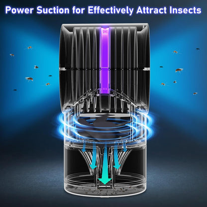 Fly Trap Indoor,Blue Gnat Traps House Indoor,Indoor Insect Trap with Timer | Fruit Fly Trap Indoors Suctions & Captures, 6/12Hr Timer, Kid & Pet Friendly, Low Noise, 10 Refills