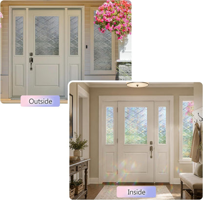 KESPEN Window Privacy Film Frosted Glass Heat Control UV Blocking Privacy Window Film for Glass Windows Static Cling Non-Adhesive Door Coverings Decals for Bathroom Home Office,17.5 Inch X 6.5 Feet